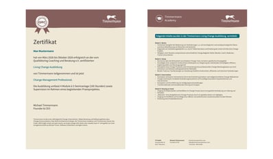 Vorlage Zertifikat Living Change Ausbildung DE